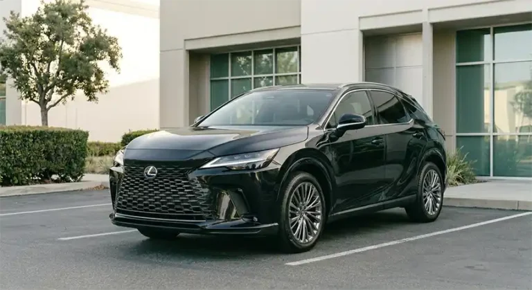 A deep black Lexus RX 450h SUV from the Apollo Regional Transport Executive Fleet, featuring prominent black grille branding and an "EXECUTIVE FLEET" badge on the front bumper.