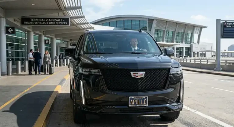 Black Cadillac Escalade executive SUV for Apollo Regional Transport airport transfers.