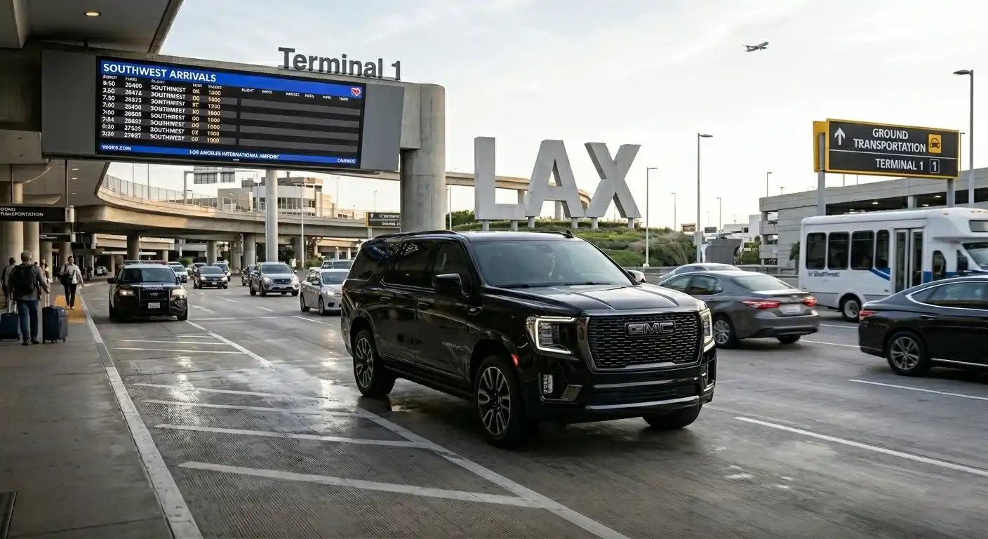 Apollo Regional Transport executive SUV arriving at LAX