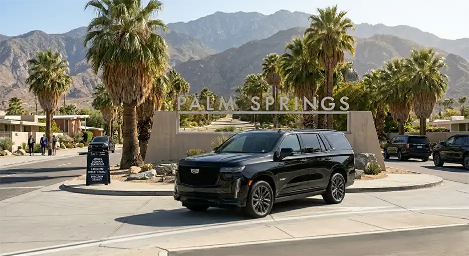Apollo luxury chauffeur Cadillac Escalade in Palm Springs
